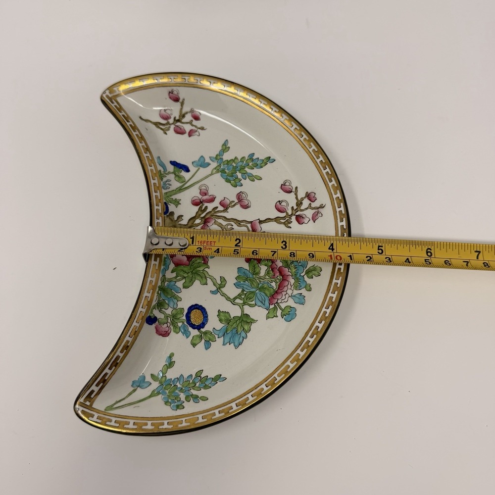 Vintage India Tree Medina Shape 8" Crescent Dish‎ English Transferware - Picture 9 of 9
